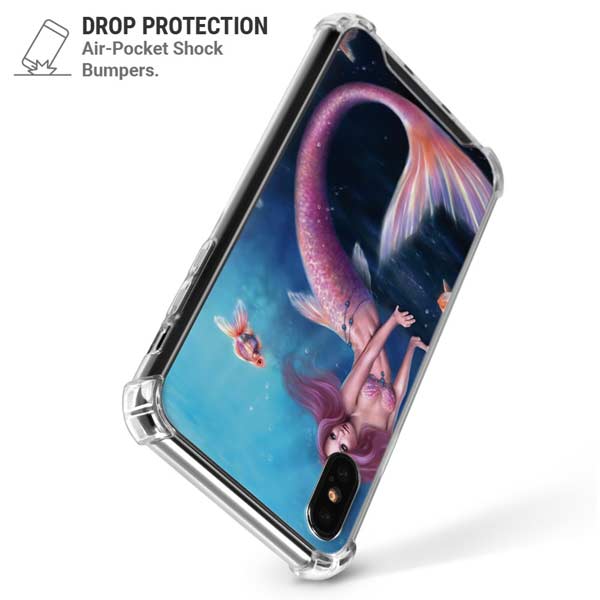 Aurelia Mermaid with Fish by Rachel Anderson iPhone X/XS Clear Case