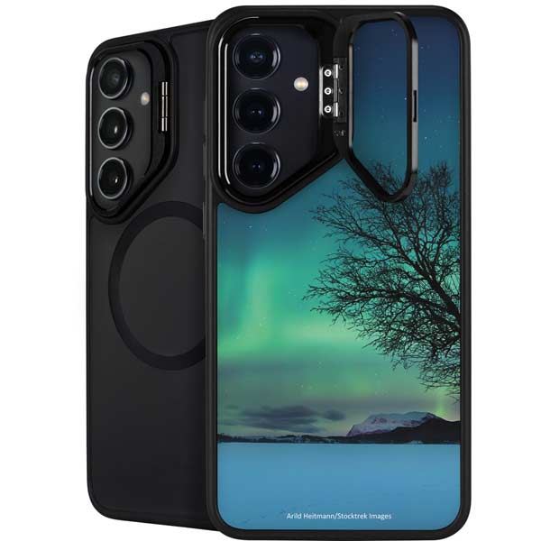 StockTrek Aurora Borealis over a lake in Norway Galaxy S26 Plus Kickstand Case
