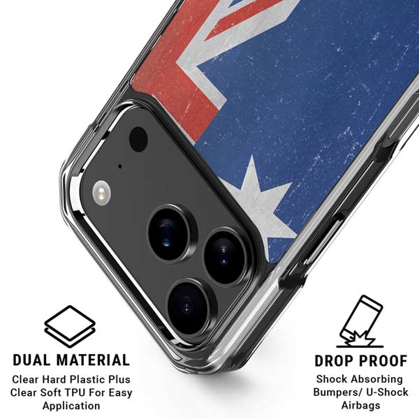 Australia Flag Distressed iPhone 17 Pro Clear Case
