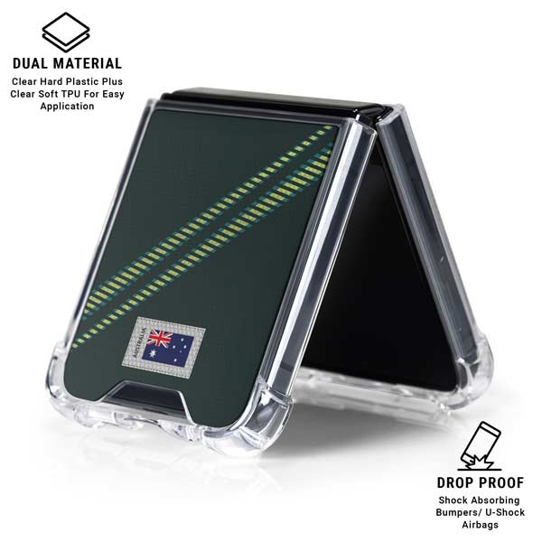 Australia Soccer Flag Galaxy Z Flip7 Clear Case
