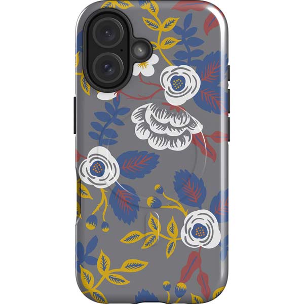 Autumn Grey Floral iPhone 16 Magsafe Impact Case