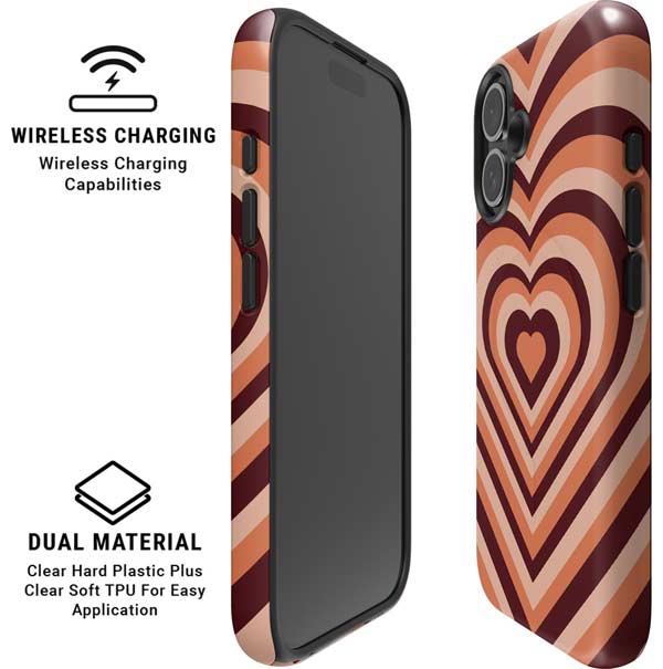Autumn Heart Pattern iPhone 16 Magsafe Impact Case