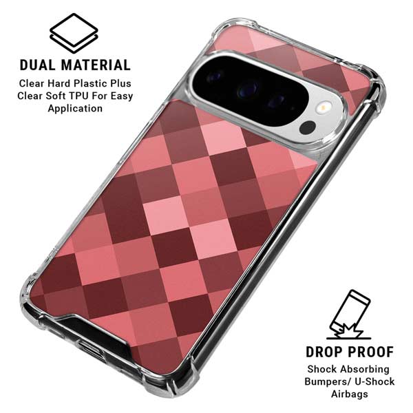 Autumn Red Geometric Google Pixel 10 Pro Clear Case