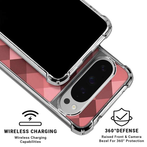 Autumn Red Geometric Google Pixel 10 Pro Clear Case