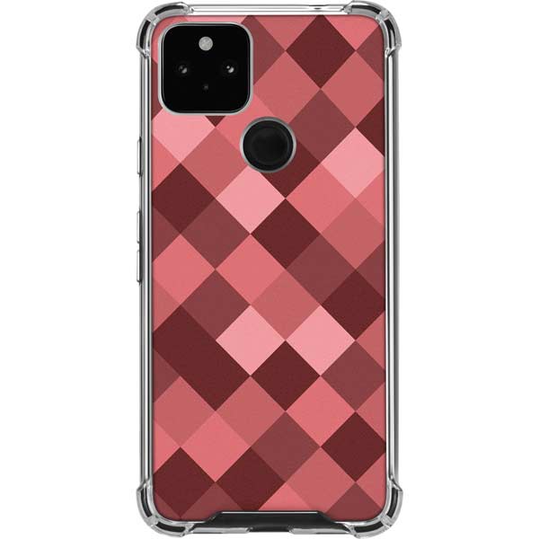 Autumn Red Geometric Pixel Cases
