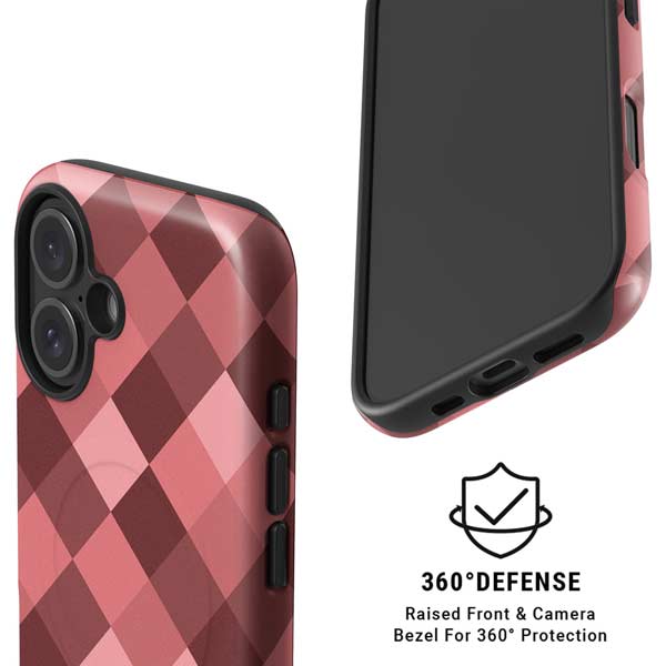 Autumn Red Geometric iPhone 16 Plus Magsafe Impact Case