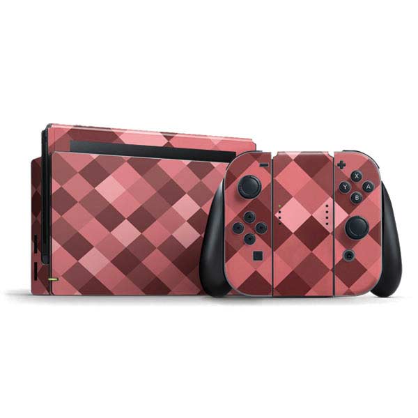 Autumn Red Geometric Nintendo Skins