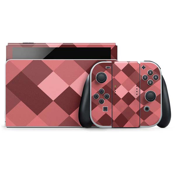 Autumn Red Geometric Nintendo Skins