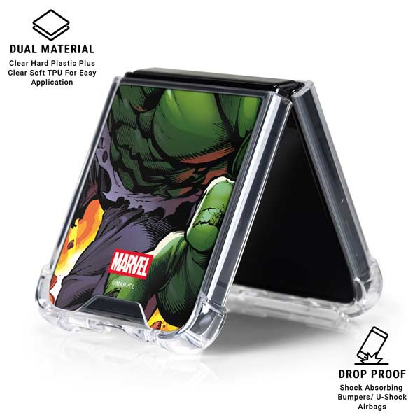 Marvel Avengers Assemble Hulk Galaxy Z Flip7 Clear Case