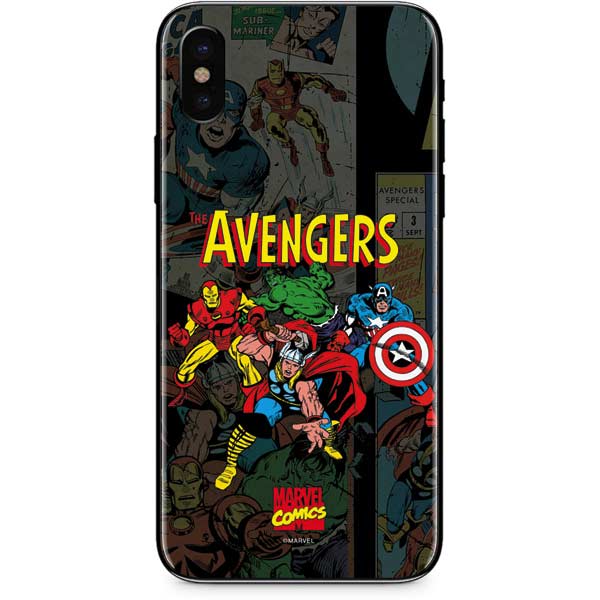 Marvel Classic Comics Avengers Assemble iPhone XS Max Skin