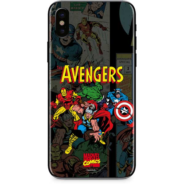 Marvel Classic Comics Avengers Assemble iPhone XS Skin