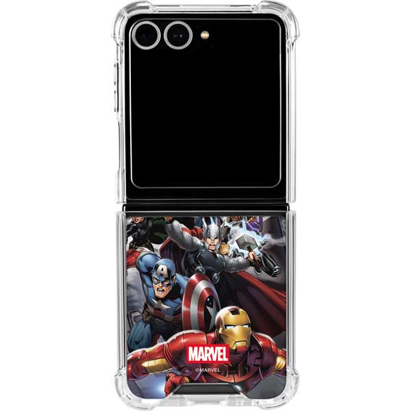 Marvel Avengers Attack Galaxy Z Flip7 Clear Case