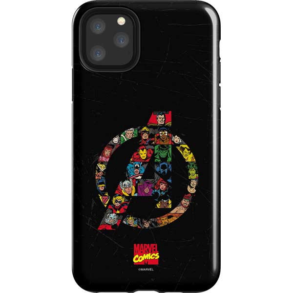 Marvel Classic Comics Avengers Logo iPhone 11 Pro Max Impact Case