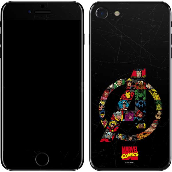 Marvel Classic Comics Avengers Logo iPhone SE (2nd & 3rd Gen) Skin