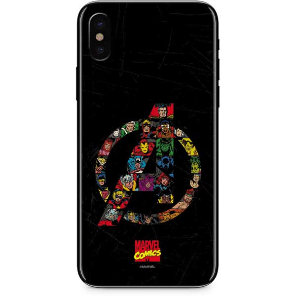 Marvel Classic Comics Avengers Logo iPhone XS Max Skin
