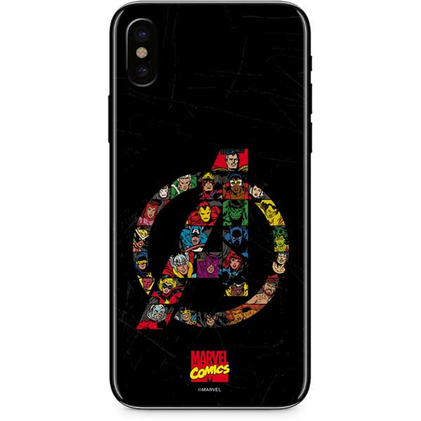 Marvel Classic Comics Avengers Logo iPhone XS Skin