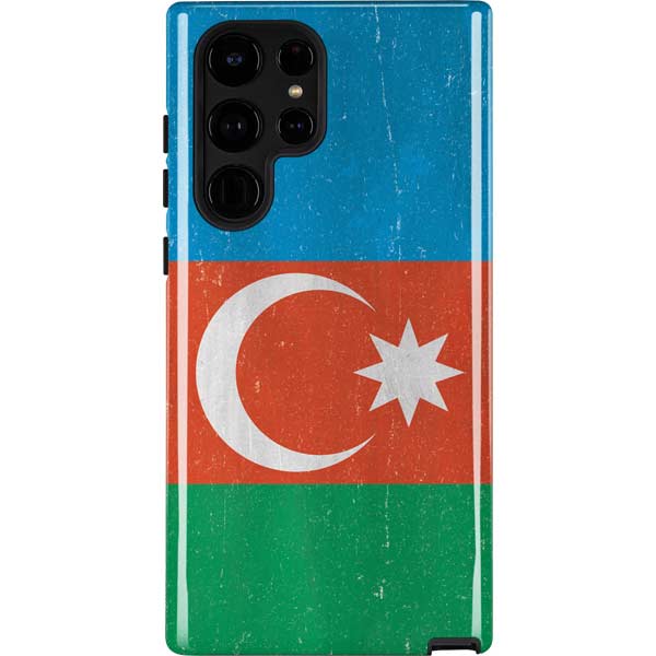 Azerbaijan Flag Distressed Galaxy Cases