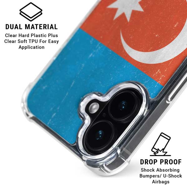 Azerbaijan Flag Distressed iPhone 17 MagSafe Case