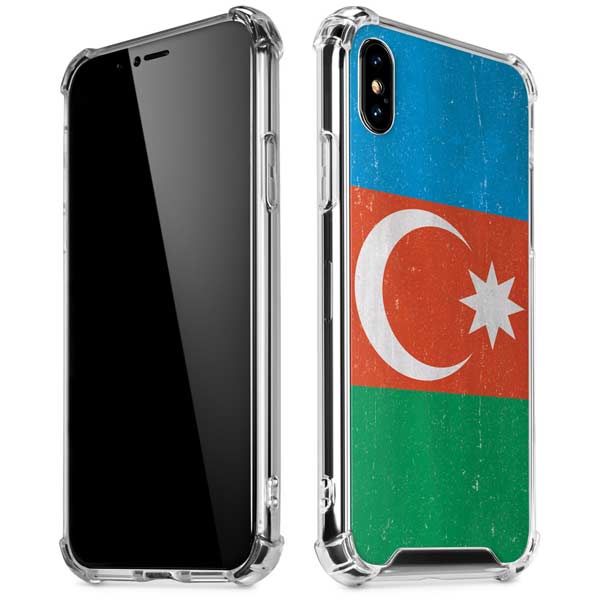 Azerbaijan Flag Distressed iPhone X/XS Clear Case