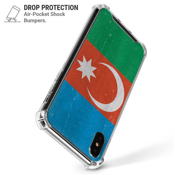 Azerbaijan Flag Distressed iPhone X/XS Clear Case