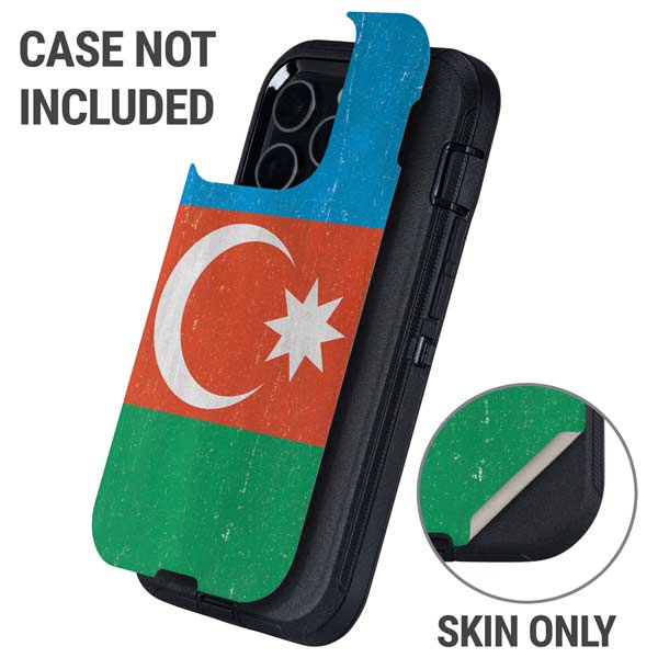 Azerbaijan Flag Distressed Otterbox Defender iPhone Skin