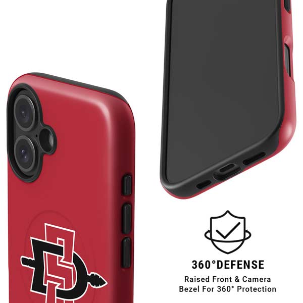 San Diego State University Aztecs Red Logo iPhone 16 Plus Magsafe Impact Case