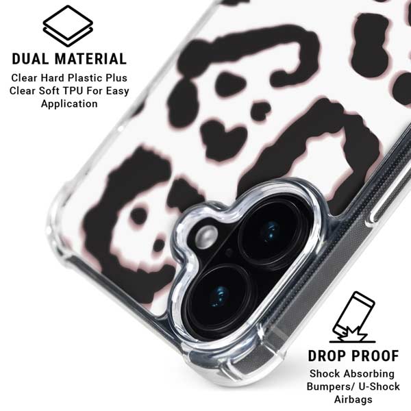 B&W Leopard iPhone 17 Clear Case