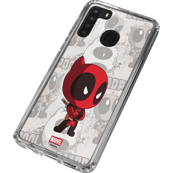 Marvel Deadpool Babypool Galaxy A21 Clear Case