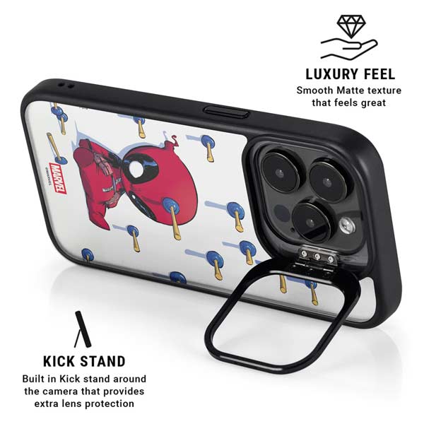Marvel Deadpool Babypool Playing iPhone 14 Pro Kickstand Case