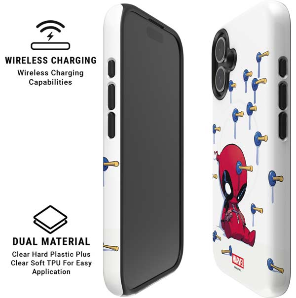 Marvel Deadpool Babypool Playing iPhone 17 Magsafe Impact Case