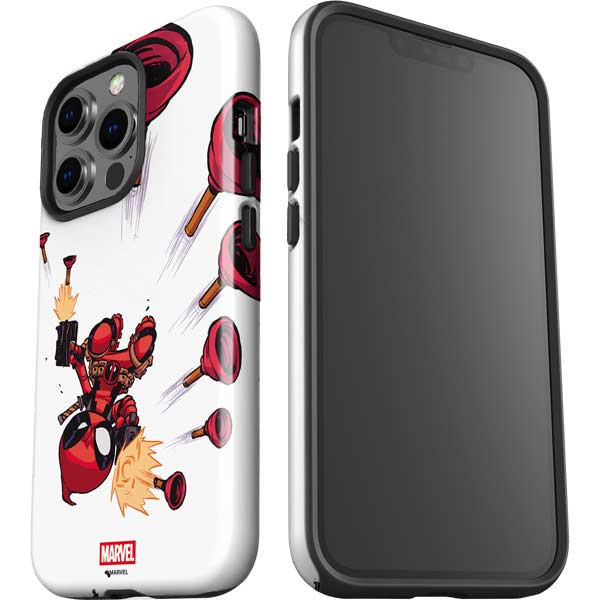 Marvel Deadpool Babypool Shooting iPhone 14 Pro Impact Case