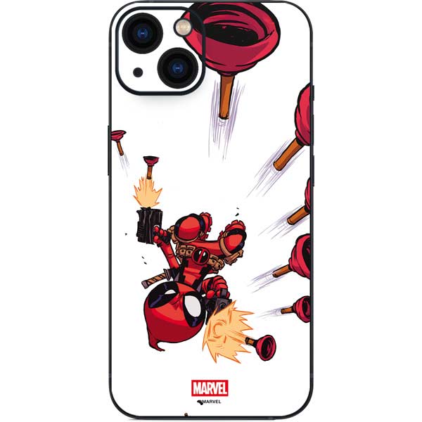 Marvel Deadpool Babypool Shooting iPhone 15 Skin