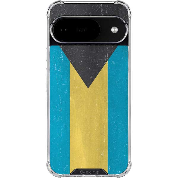 Bahamas Flag Distressed Google Pixel 10 Clear Case