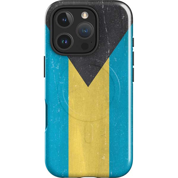 Bahamas Flag Distressed iPhone 16 Pro Max Magsafe Impact Case