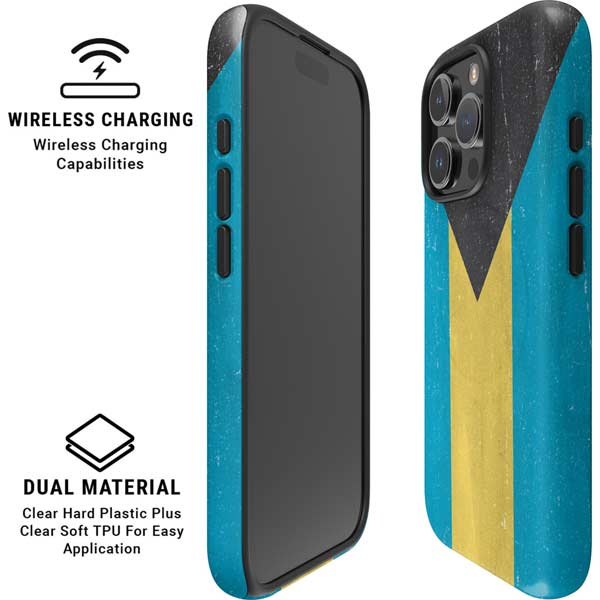 Bahamas Flag Distressed iPhone 16 Pro Max Magsafe Impact Case