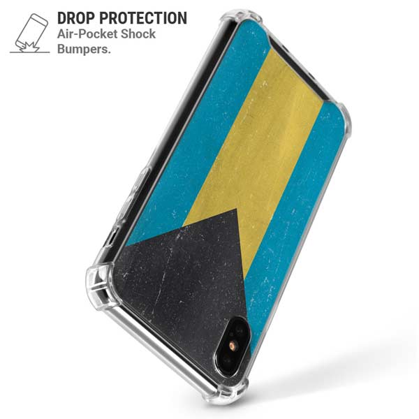 Bahamas Flag Distressed iPhone X/XS Clear Case