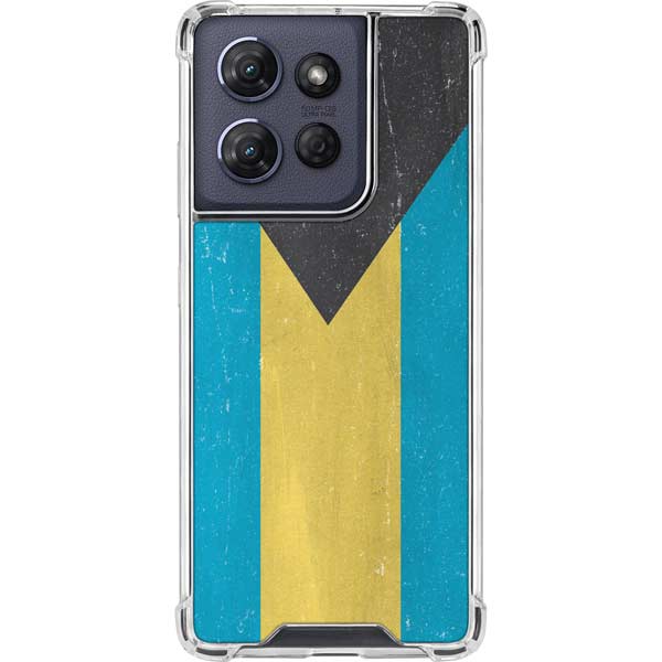 Bahamas Flag Distressed Moto G 5G (2025) Clear Case