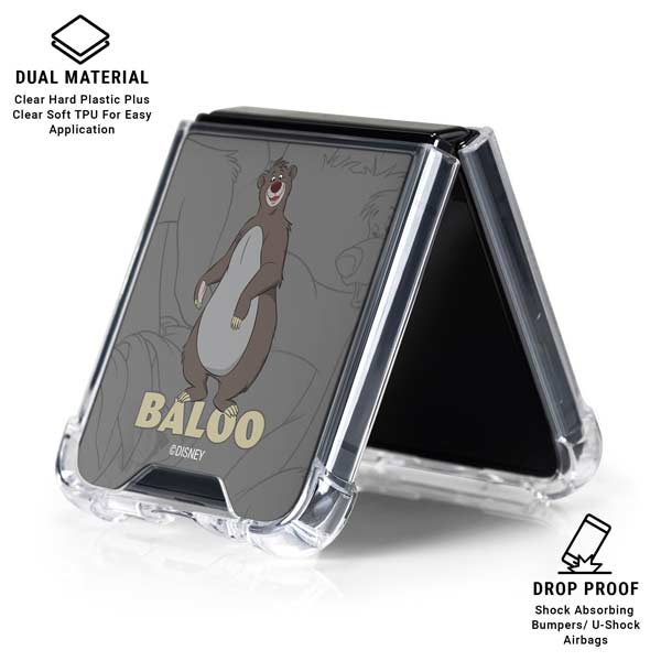 Disney Jungle Book Baloo Portrait Galaxy Z Flip7 Clear Case