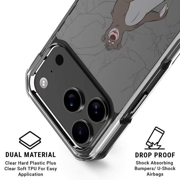Disney Jungle Book Baloo Portrait iPhone 17 Pro Clear Case