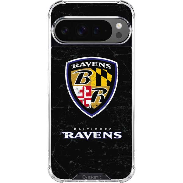 NFL Baltimore Ravens - Alternate Distressed Google Pixel 10 Pro XL Clear Case