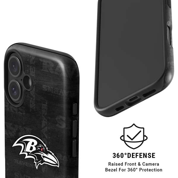 NFL Baltimore Ravens Black & White iPhone 16 Plus Magsafe Impact Case
