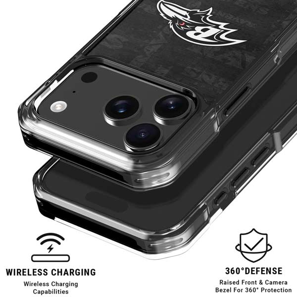 NFL Baltimore Ravens Black & White iPhone 17 Pro Clear Case