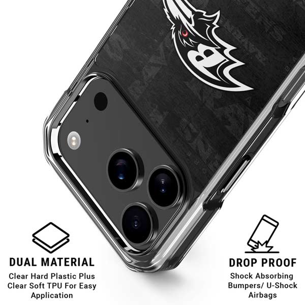 NFL Baltimore Ravens Black & White iPhone 17 Pro Clear Case