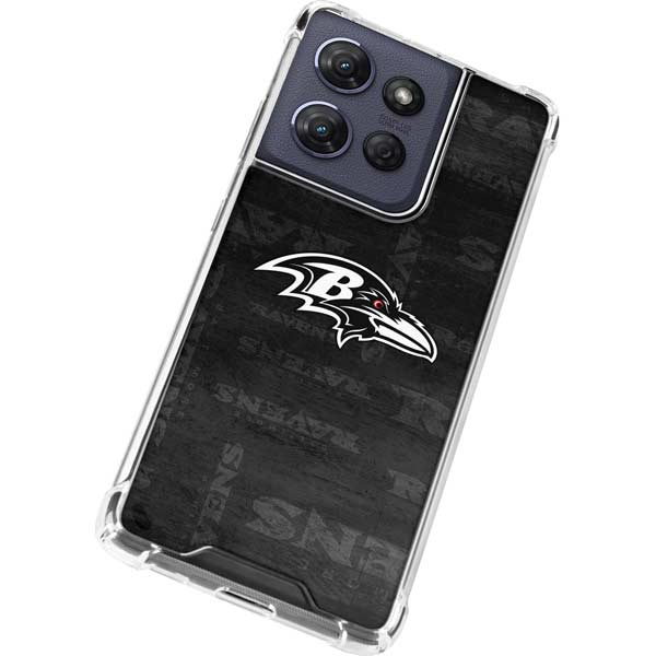 NFL Baltimore Ravens Black & White Moto G 5G (2025) Clear Case