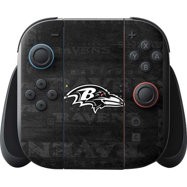 NFL Baltimore Ravens Black & White Nintendo Switch 2 (2025) with Joy-Con Skin