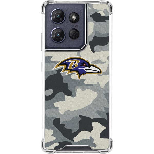 NFL Baltimore Ravens Camo Moto G 5G (2025) Clear Case