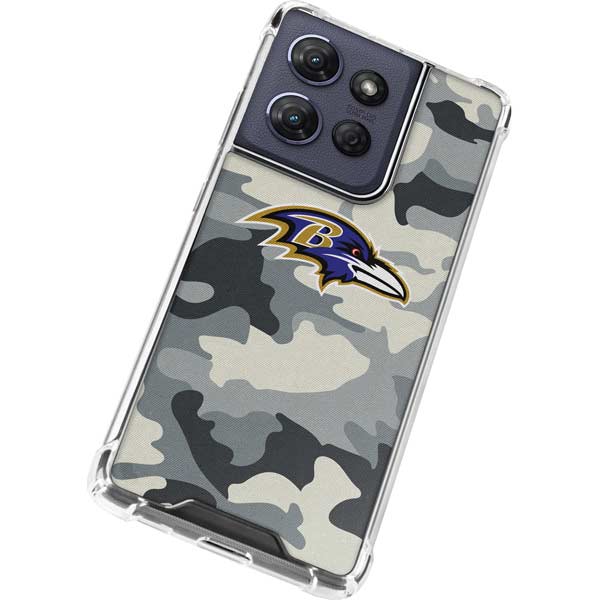 NFL Baltimore Ravens Camo Moto G 5G (2025) Clear Case