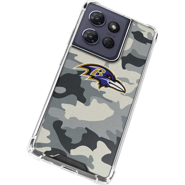 NFL Baltimore Ravens Camo Moto G Play 5G (2025) Clear Case