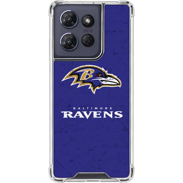 NFL Baltimore Ravens Distressed Moto G 5G (2025) Clear Case