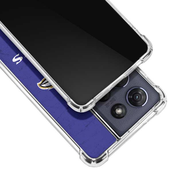 NFL Baltimore Ravens Distressed Moto G 5G (2025) Clear Case
